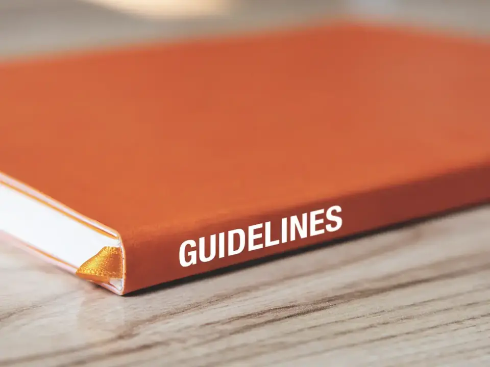 Brand guidelines binder showing how visual identity systems extend beyond logo design
